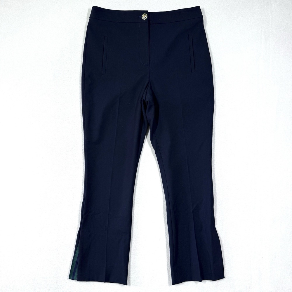 Veronica Beard Pants Womens 10 Kick‎ Flare Trouser Side Slit High Rise Nautical